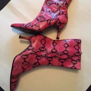 Office London pink leather boots